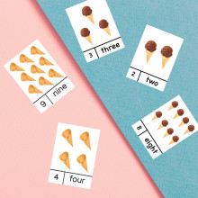Ice Cream cones number cards to 10 download